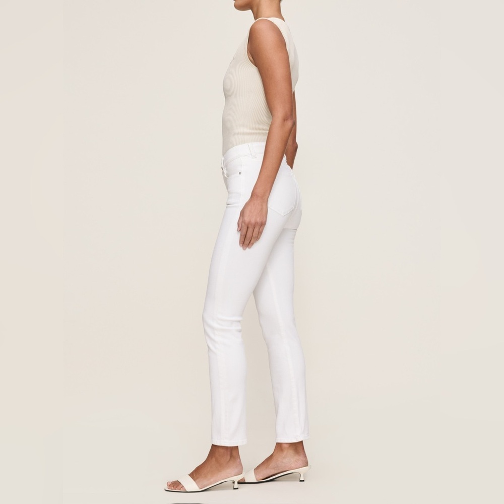 DL1961 Mid Rise Instasculpt Ankle Length Straight Leg White Jeans in Size 28 - Picture 3 of 15